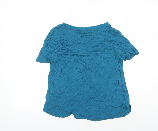 Womens UK Size M Oasis Blue Basic T-Shirt