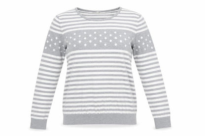 Country Casuals Women's Grey Striped Pullover Jumper, L - Casual