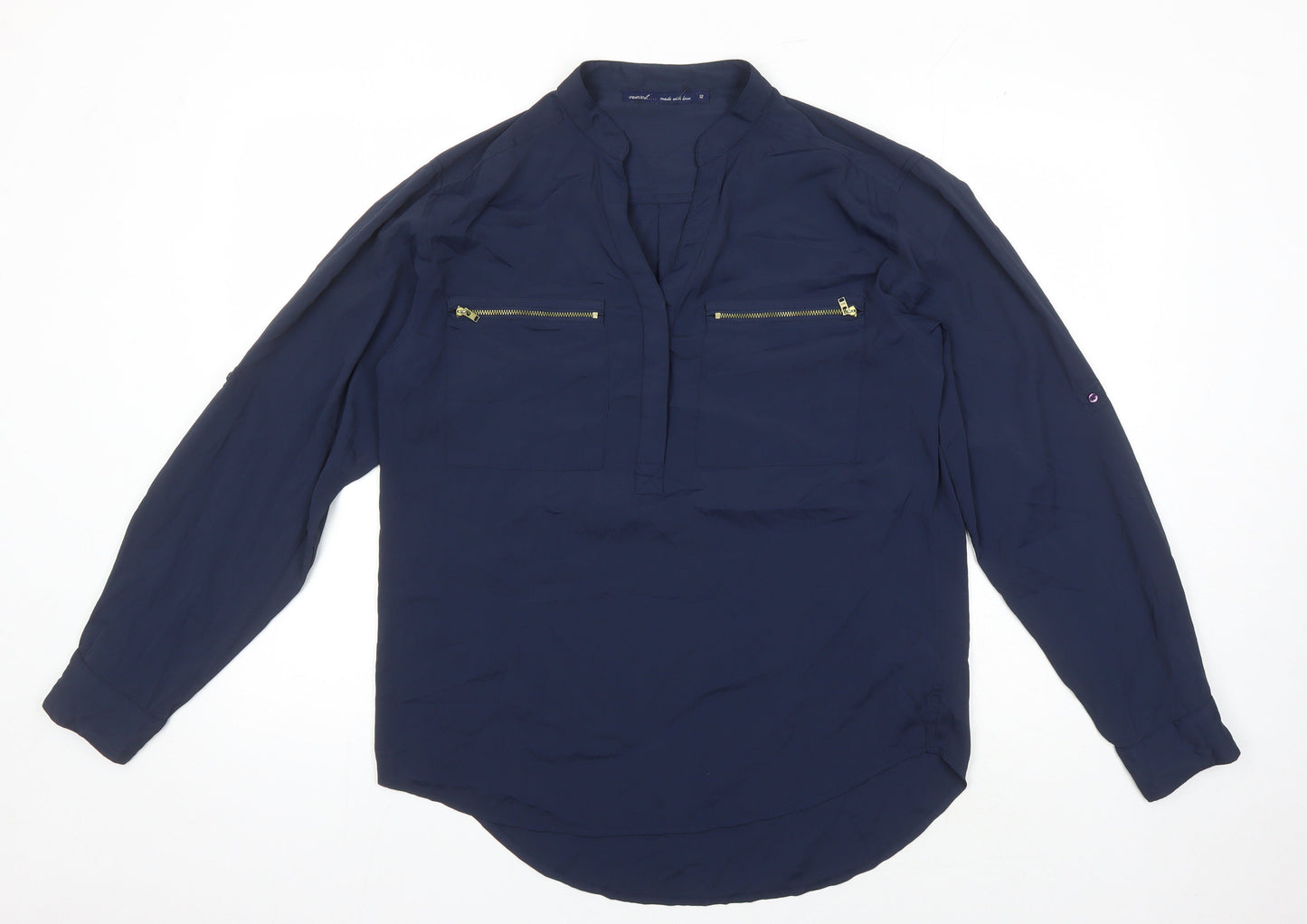 Womens UK Size 12 NEXT Blue Basic Blouse