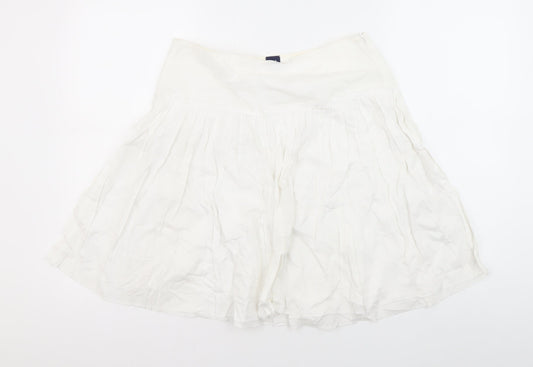 Gap Women's White A-Line Skirt Size 4 Cotton Casual