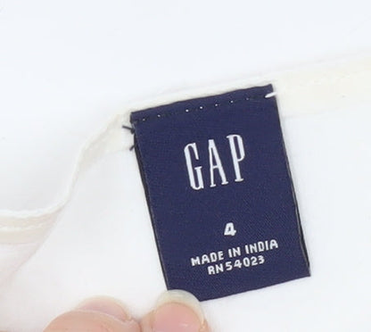 Gap Women's White A-Line Skirt Size 4 Cotton Casual