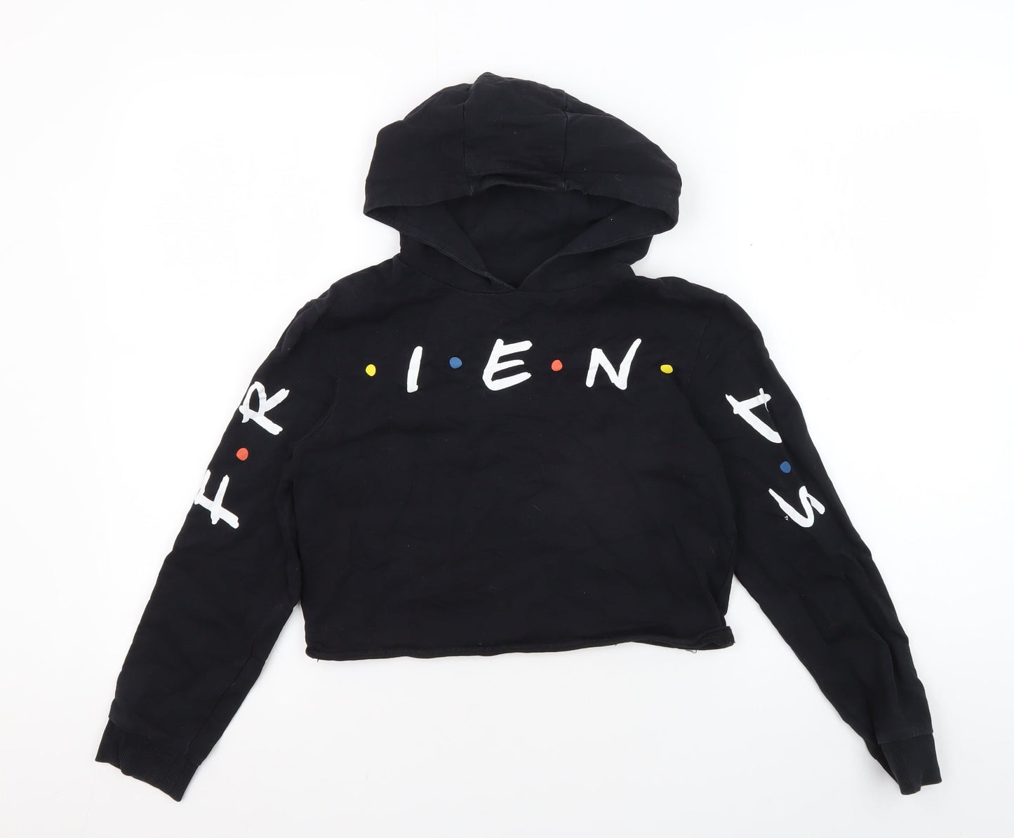 M&Co Girls Black Friends Pullover Hoodie 12 Years
