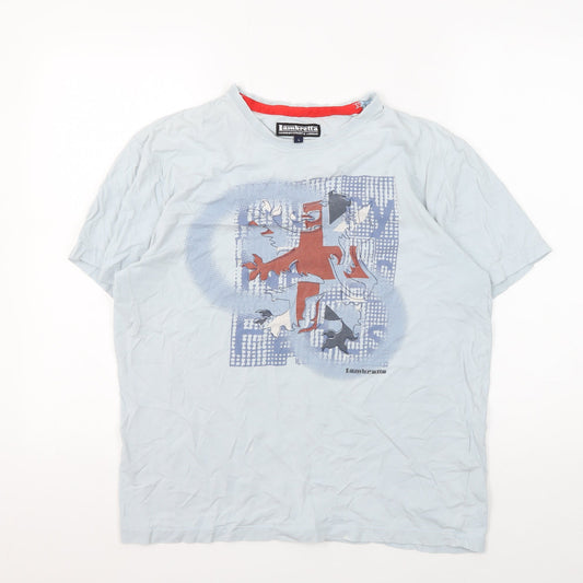 Lambretta Men's Blue Graphic Print T-Shirt L