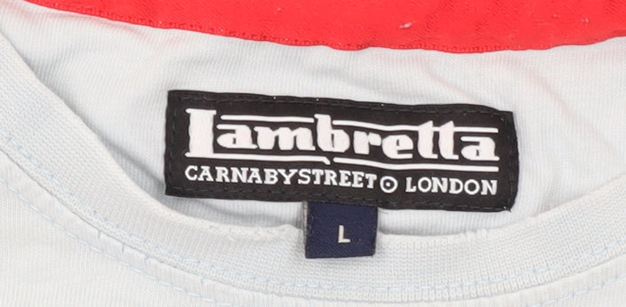 Lambretta Men's Blue Graphic Print T-Shirt L