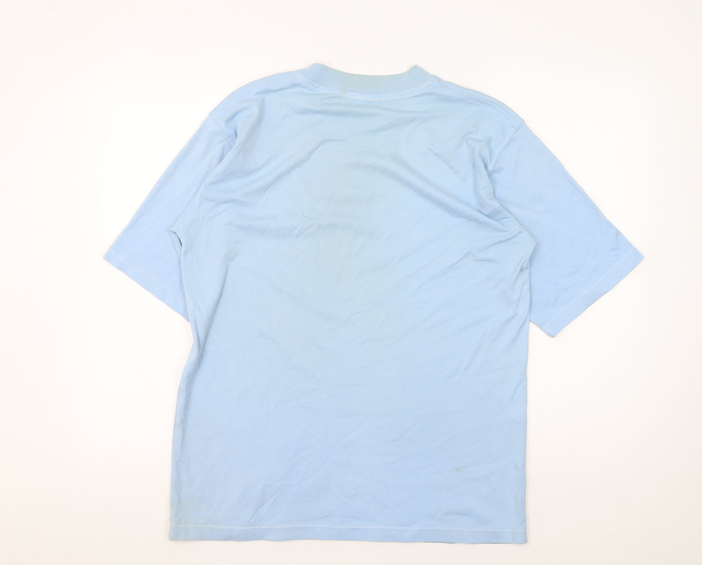 Reebok Men's Blue T-Shirt, Size L, Crew Neck, Cotton