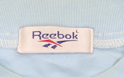 Reebok Men's Blue T-Shirt, Size L, Crew Neck, Cotton