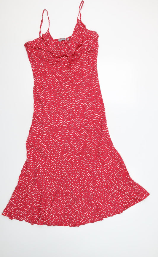 Per Una Women's Red Polka Dot Slip Dress Size 14