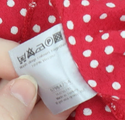 Per Una Women's Red Polka Dot Slip Dress Size 14