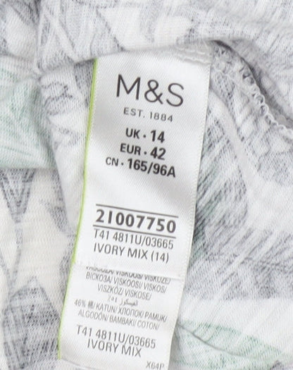 Womens UK Size 14 Marks and Spencer Ivory Basic T-Shirt