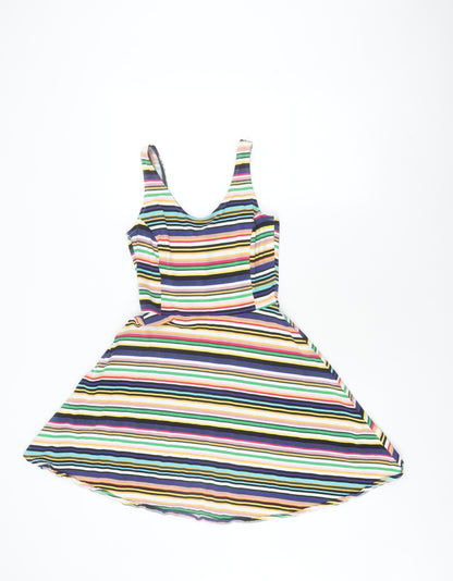 Dorothy Perkins Women's Multicoloured Striped A-Line Dress