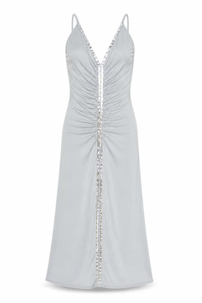 Warehouse Women's Grey Midi Slip Dress - Size 6