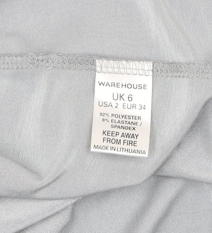 Warehouse Women's Grey Midi Slip Dress - Size 6