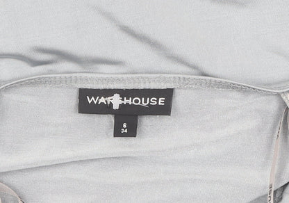 Warehouse Women's Grey Midi Slip Dress - Size 6