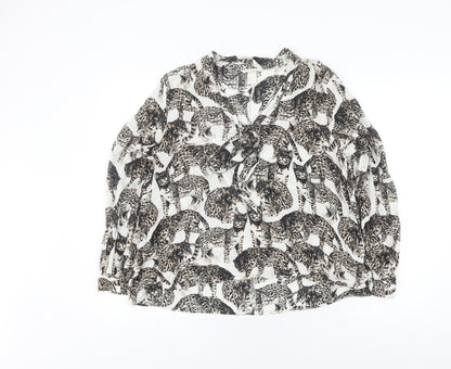 H&M Women's Animal Print Blouse, Size 14