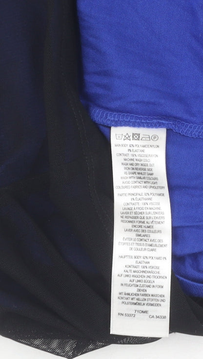 French Connection Women's Blue UK 8 Mesh Overlay Dress