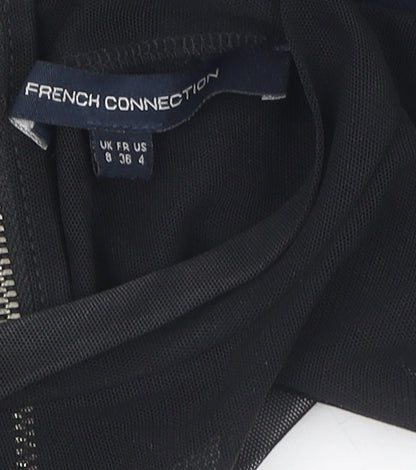 French Connection Women's Blue UK 8 Mesh Overlay Dress