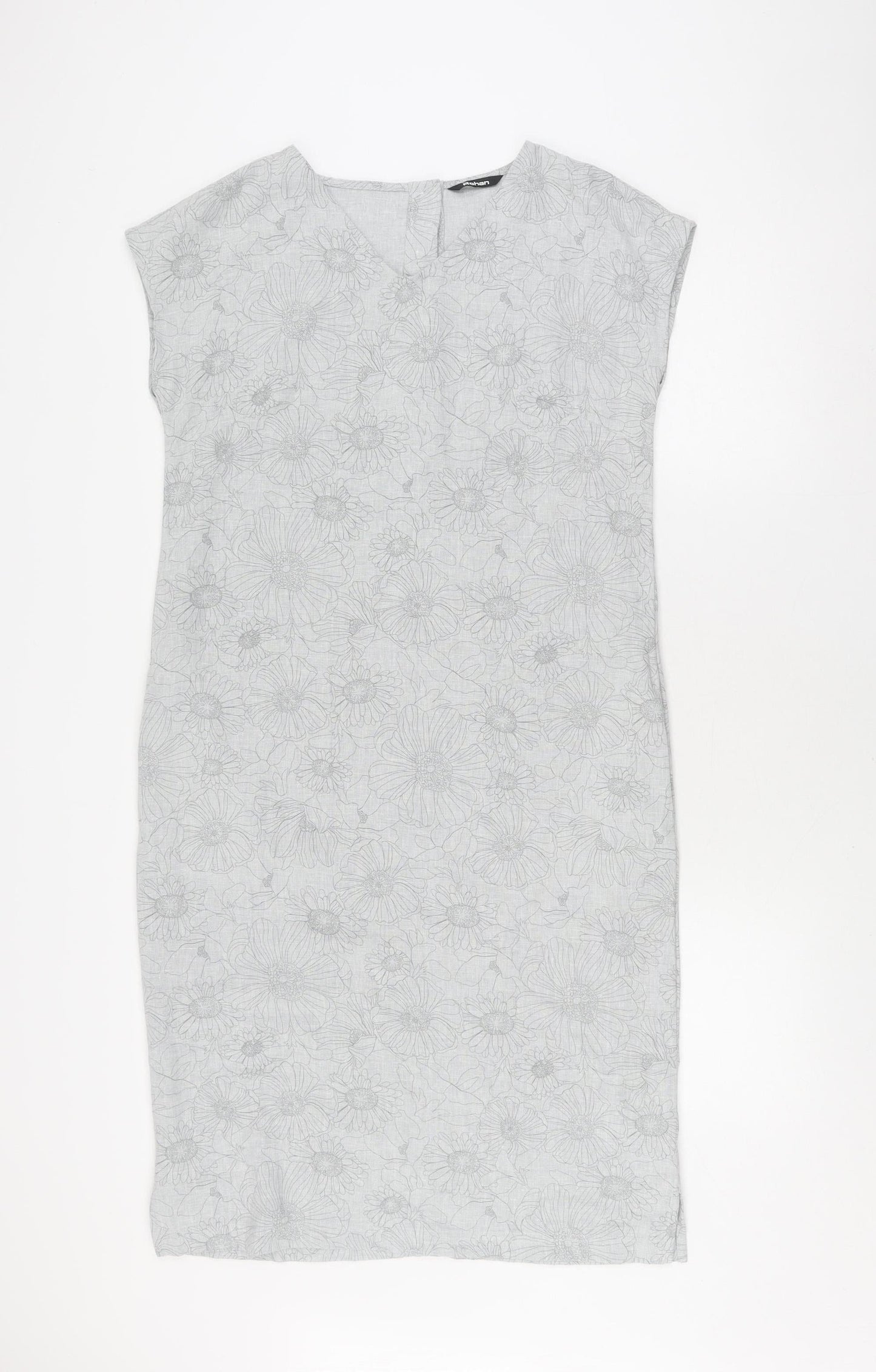 Rohan Women's Grey Floral Sleeveless Dress Size 10