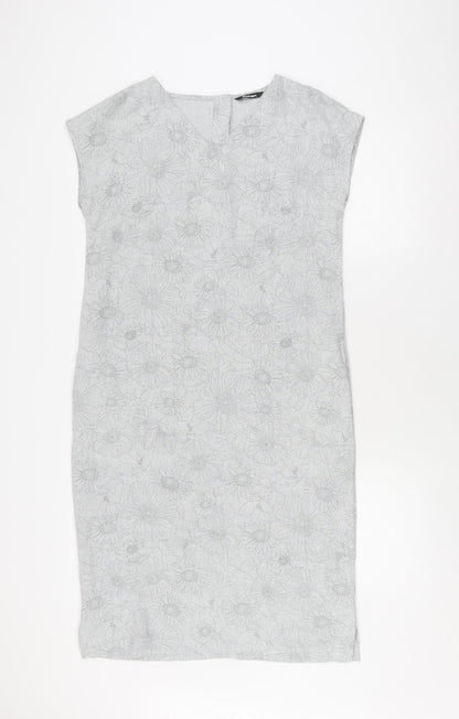 Rohan Women's Grey Floral Sleeveless Dress Size 10