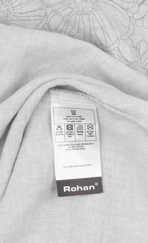 Rohan Women's Grey Floral Sleeveless Dress Size 10