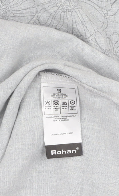 Rohan Women's Grey Floral Sleeveless Dress Size 10