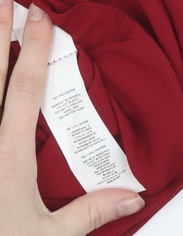 Boohoo Women's Red Camisole V-Neck Tank Top Size 8