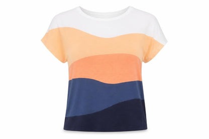 Womens UK Size 10 Marble Multicoloured Basic T-Shirt
