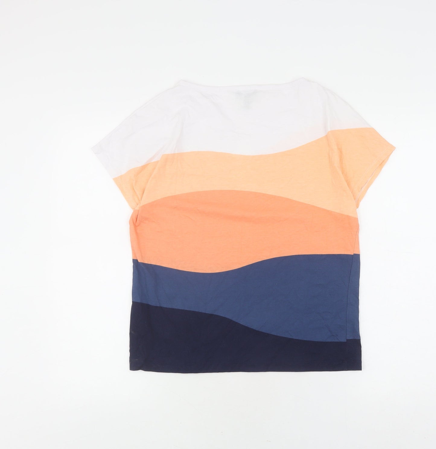 Womens UK Size 10 Marble Multicoloured Basic T-Shirt