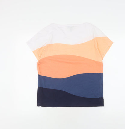Womens UK Size 10 Marble Multicoloured Basic T-Shirt