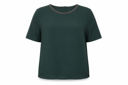 Laura Ashley Women's Green Beaded Blouse UK 12