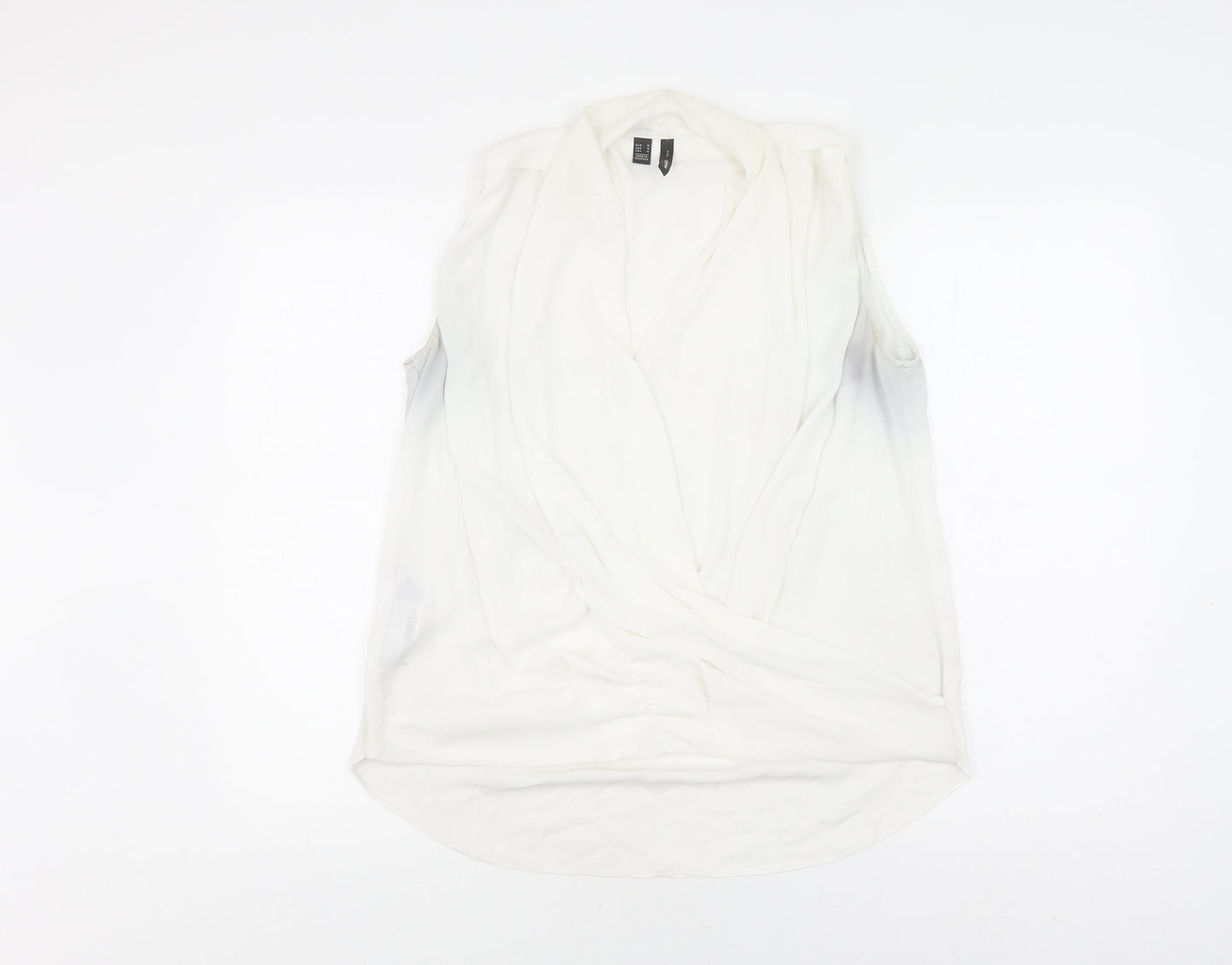 Mango Women's White Wrap Blouse, Size 12
