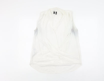 Mango Women's White Wrap Blouse, Size 12