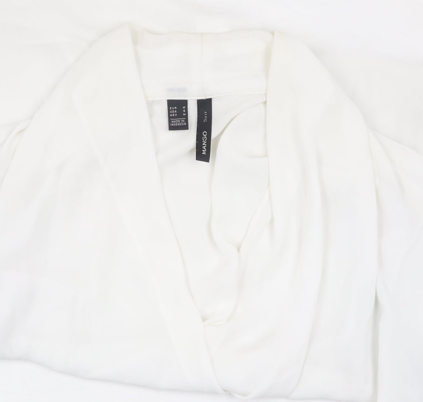 Mango Women's White Wrap Blouse, Size 12
