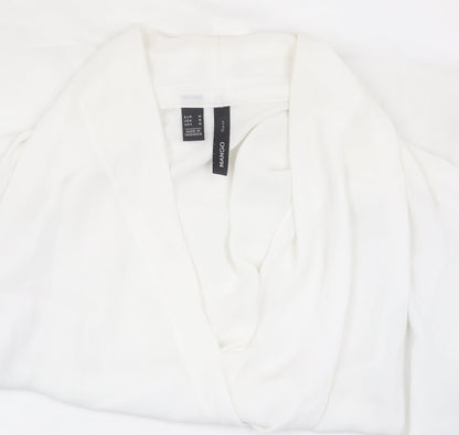 Mango Women's White Wrap Blouse, Size 12