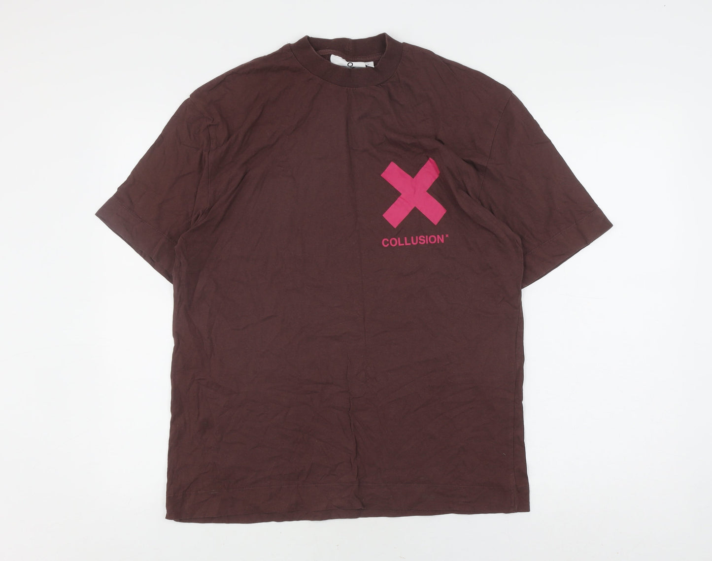 Mens UK Size M COLLUSION Brown  T-Shirt
