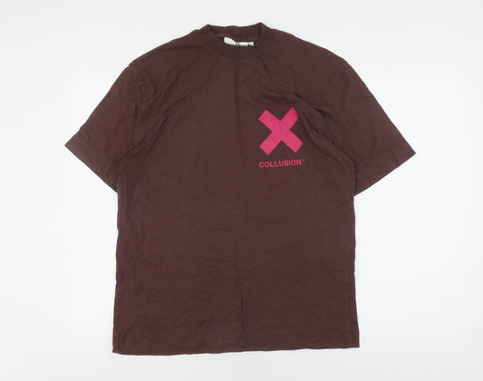 Mens UK Size M COLLUSION Brown  T-Shirt