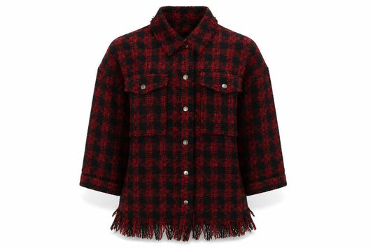 Zara Women's Red Black Check Jacket XS