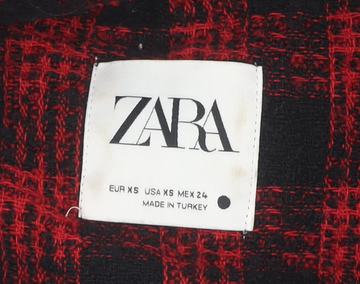 Zara Women's Red Black Check Jacket XS