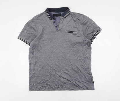 A.M. London Men's Grey XL Polo Shirt - Casual Cotton Blend