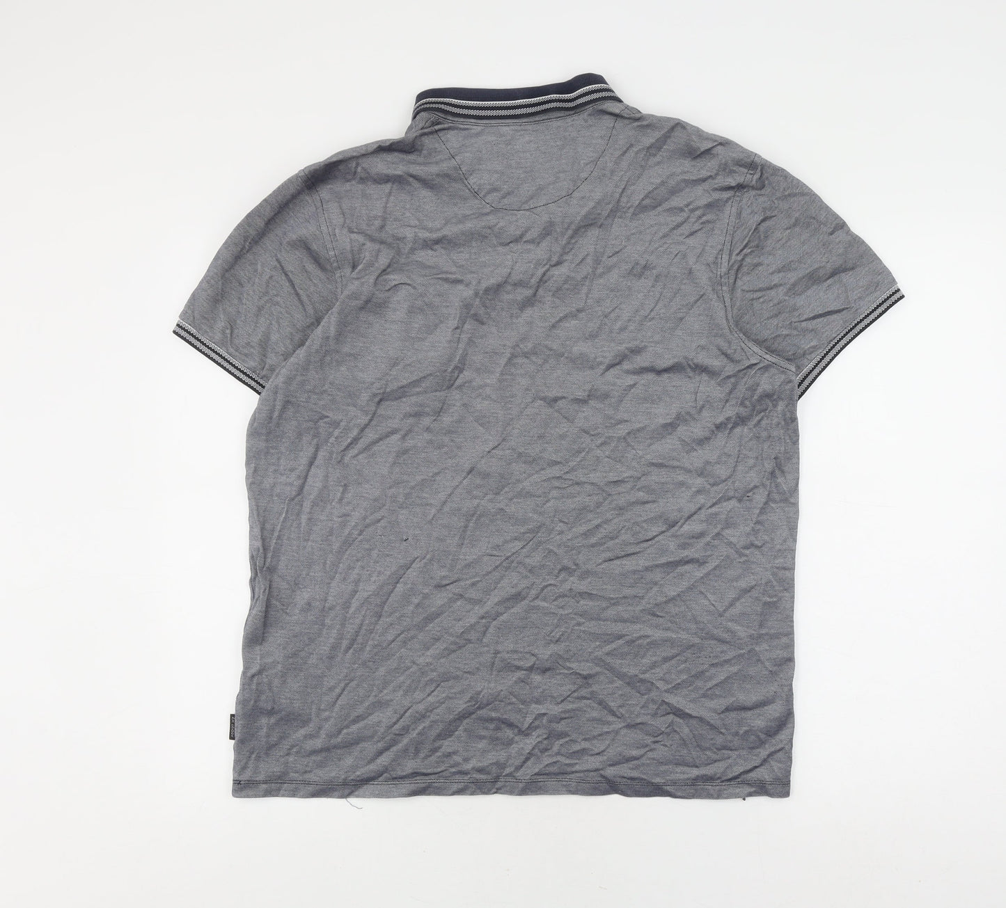 A.M. London Men's Grey XL Polo Shirt - Casual Cotton Blend
