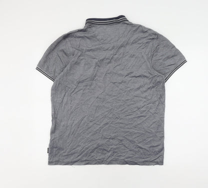 A.M. London Men's Grey XL Polo Shirt - Casual Cotton Blend