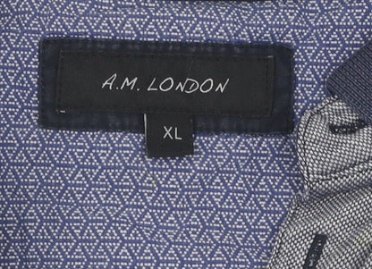 A.M. London Men's Grey XL Polo Shirt - Casual Cotton Blend