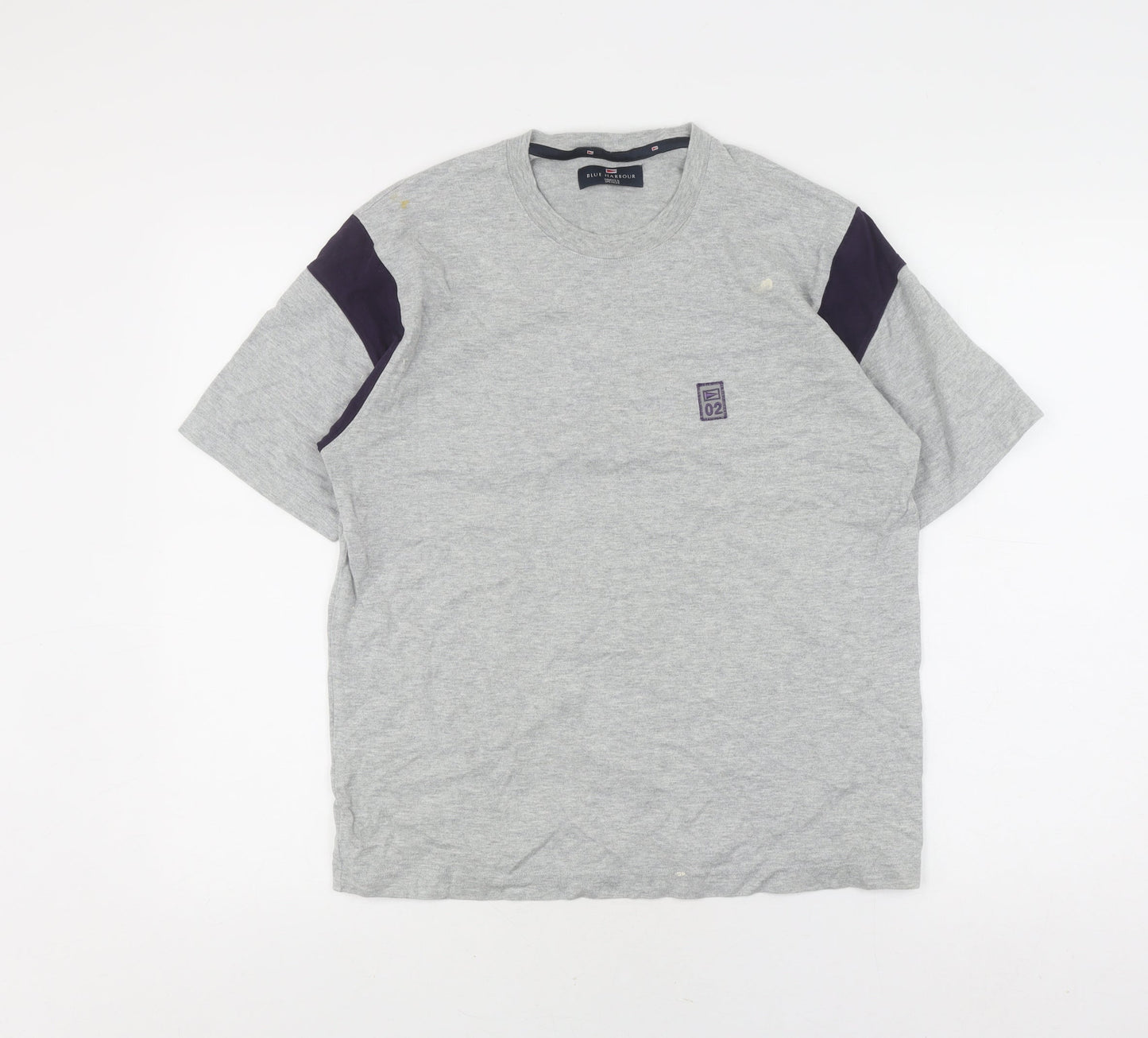 Marks and Spencer Grey Men's Cotton T-Shirt, S, Short Sleeve