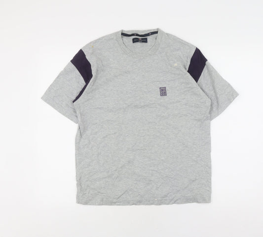 Marks and Spencer Grey Men's Cotton T-Shirt, S, Short Sleeve