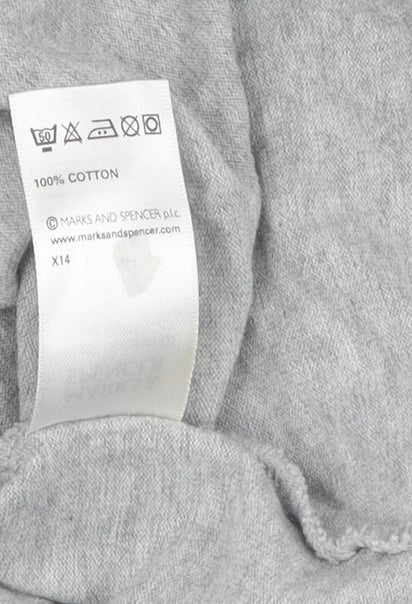 Marks and Spencer Grey Men's Cotton T-Shirt, S, Short Sleeve