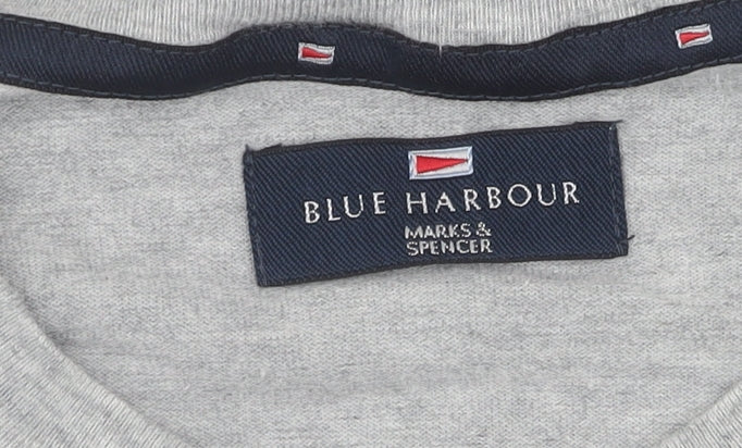 Marks and Spencer Grey Men's Cotton T-Shirt, S, Short Sleeve