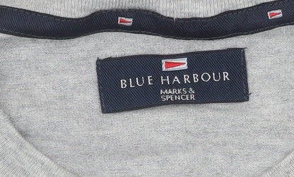 Marks and Spencer Grey Men's Cotton T-Shirt, S, Short Sleeve