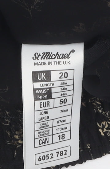 Marks and Spencer Women's Black Floral Long Skirt, Size 20