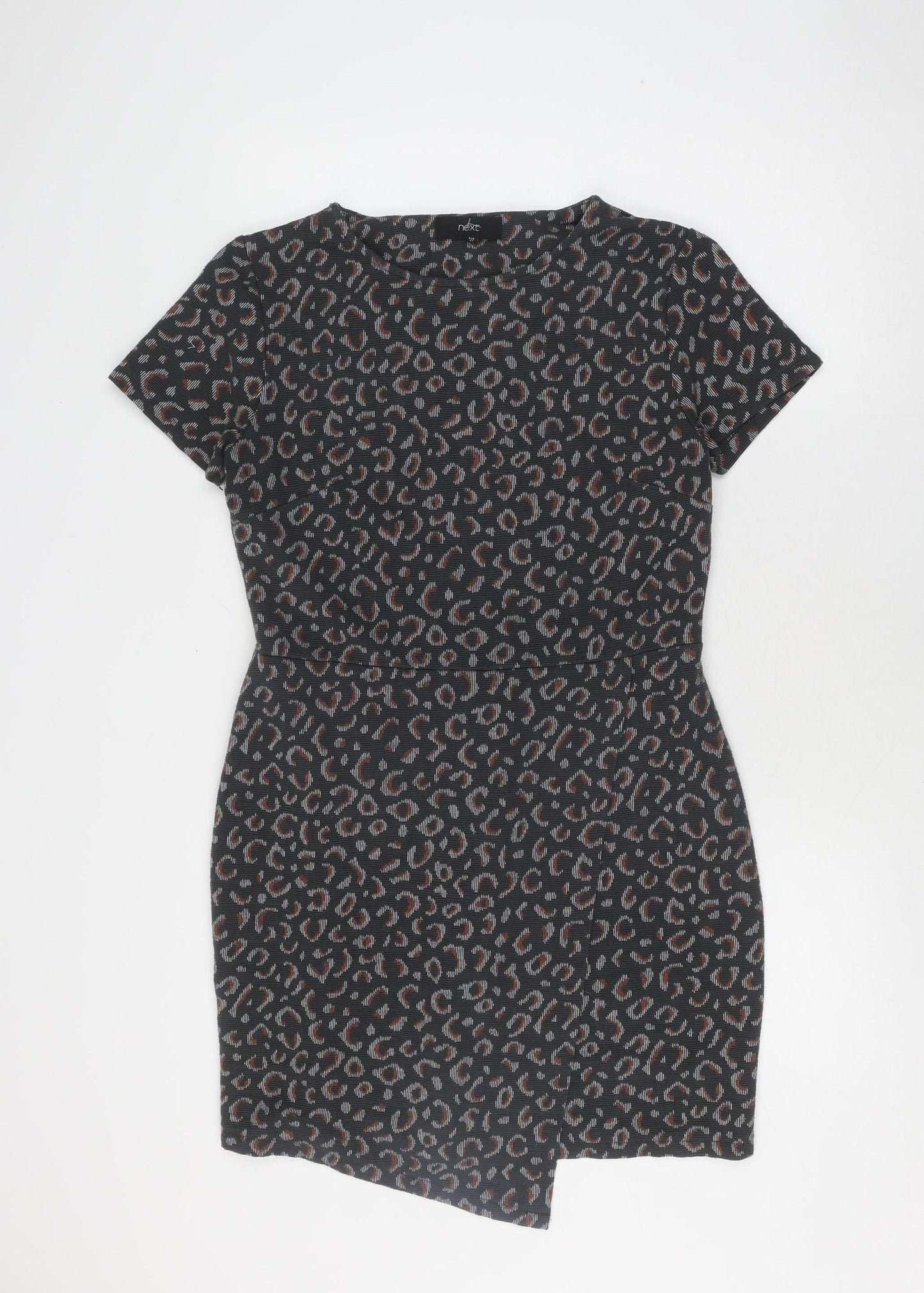 Next Women's Black Animal Print Dress Size 14