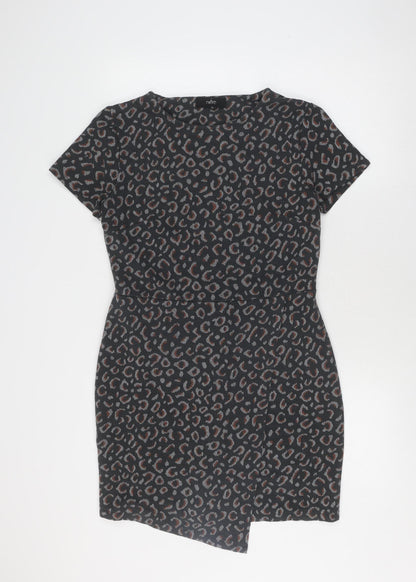 Next Women's Black Animal Print Dress Size 14