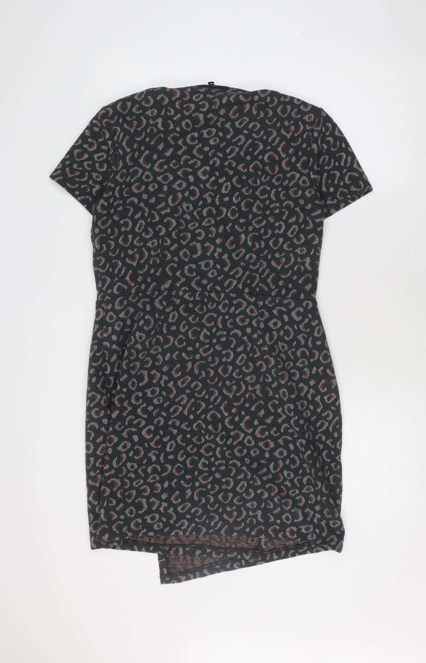Next Women's Black Animal Print Dress Size 14